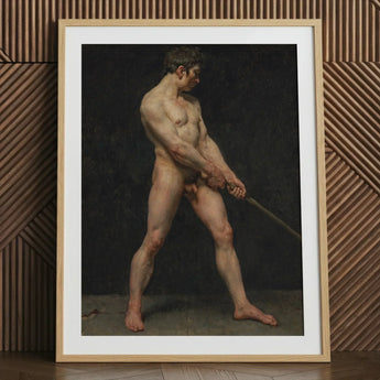 Study of a Nude Man - Follower Pierre Narcisse Guerin Art Print / Canvas Framed Classical Painting Male Figure Dynamic Pose Striking, Raw