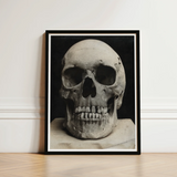 Study of a Human Skull Art Print / Canvas Black-framed Photographic Monochrome Textured Weathered Bone Meets Lens, Prints