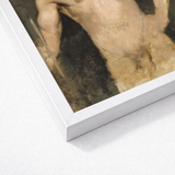 Study of a Male Model - Albert Edelfelt Fine Art Print / Canvas White Framed Classical Painting Nude Figures Parisian, Ochre Dusk Prints