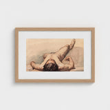 Study of a Male Nude - William Mulready Art Print / Canvas, Mulready’s, Lays, Bare, Recumbent Figure, Mapped, Victorian Academic