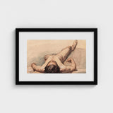 Study of a Male Nude - William Mulready Art Print / Canvas, Mulready’s, Lays, Bare, Recumbent Figure, Mapped, Victorian Academic