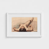 Study of a Male Nude - William Mulready Art Print / Canvas, Mulready’s, Lays, Bare, Recumbent Figure, Mapped, Victorian Academic