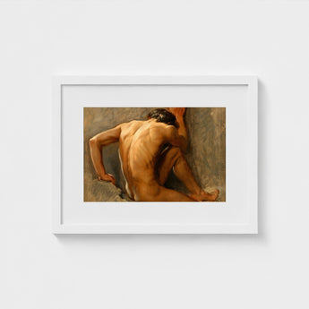 Study of a Nude Man - August Andreas Jerndorff Fine Art Print / Canvas Baltic Oysters Cracked, Northern Oil Painted Prints