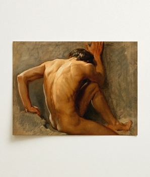 Classical Oil Painting Canvas Nude Male Figure Earthy Baltic Oysters Cracked, Jerndorff Fine Art, Northern Painted
