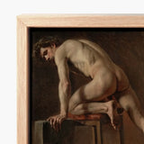 Study of a Nude Man - Gustave Courbet Art Print / Canvas Framed Classical Oil Painting Male Figure Dynamic Courbet’s, Naked Form, Capturing