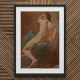 Study of a Seated Male Nude - Ubaldo Gandolfi Art Print / Canvas, Prints