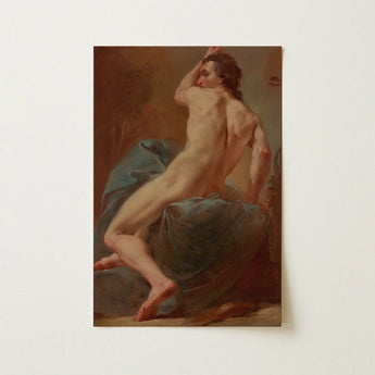 Study of a Seated Male Nude - Ubaldo Gandolfi Art Print / Canvas, Prints
