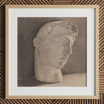 Study of a Plaster Head - Jan Veth Art Print / Canvas, 12x12’’ / 31x31cm / Natural Frame / Matboard, Posters Prints & Visual Artwork, Toby