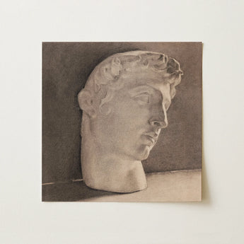 Study of a Plaster Head - Jan Veth Art Print / Canvas, 12x12’’ / 31x31cm / Unframed / no Border, Posters Prints & Visual Artwork, Toby Leon
