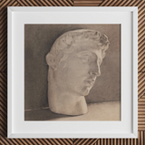 Study of a Plaster Head - Jan Veth Art Print / Canvas, 12x12’’ / 31x31cm / White Frame / Matboard, Posters Prints & Visual Artwork, Toby