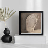 Study of a Plaster Head - Jan Veth Art Print / Canvas Black-framed Artwork Sepia-toned Sketch Classical Marble Bust, Veth’s, Opens,