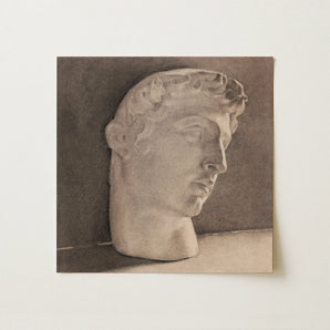Study of a Plaster Head - Jan Veth Art Print / Canvas, Plaster Head, Jan Veth’s Study, Plaster Head Opens, Chalk-white Highlight Tracing,