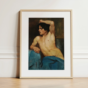 Studie eines halbaktigen Mannes – Edouard Joseph Dantan Kunstdruck / Leinwand, 12x16’’ / 31x41cm / Naturrahmen / Passepartout, Poster Drucke & Visuals