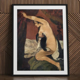 Study for Venus - Gustave Courbet Art Print / Canvas Black-framed Nude Woman Classical Style Rich Jean-désiré-gustave Builds, Heavy Curtain