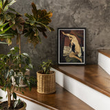 Study for Venus - Gustave Courbet Art Print / Canvas Black-framed Nude Woman Dynamic Pose Dark Jean-désiré-gustave Builds, Heavy Curtain