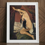 Study for Venus - Gustave Courbet Art Print / Canvas White-framed Reproduction édouard Manet’s ?Olympia” Nude Woman Classical J