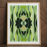 Oh so Succulent - Trippy Botanical Op Art Print / Canvas, 24x32’’ / 61x81cm / Natural Frame / Matboard, Posters Prints & Visual Artwork,