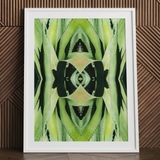 Oh so Succulent - Trippy Botanical Op Art Print / Canvas, 24x32’’ / 61x81cm / White Frame / Matboard, Posters Prints & Visual Artwork, Toby
