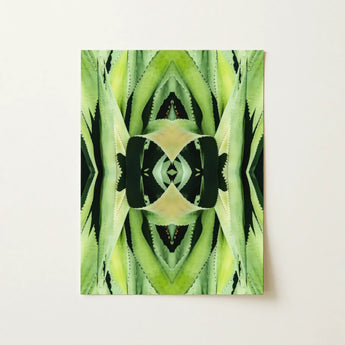 Oh so Succulent - Trippy Botanical Op Art Print / Canvas, Humble Aloe Reborn, Trippy Modern Botanical, Chlorophyll-infused Kaleidoscope