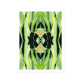 Oh so Succulent - Trippy Botanical Op Art Print, Kaleidoscopic Green Pattern Created Mirrored Agave Plant Leaves