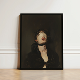 Black-framed Portrait Person Dark Hair Eye Mask White Gay Bdsm Art, Surrender Wrapped, Neo-victorian