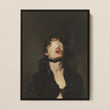 Suck it Up - Neo-victorian Gay Bdsm Art Print / Canvas Black-framed Artwork Figure Dark Hair Eyes Covered White, Surrender Wrapped, Prints