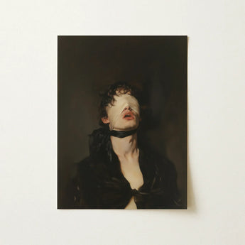 Suck it Up - Neo-victorian Gay Bdsm Art Print / Canvas Dark-toned Portrait Figure Closed Eyes Open, Surrender Wrapped, Prints