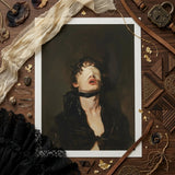 Suck it Up - Neo-victorian Gay Bdsm Art Print / Canvas Framed Portrait Person Eyes Covered White Tape Black, Surrender Wrapped, Prints