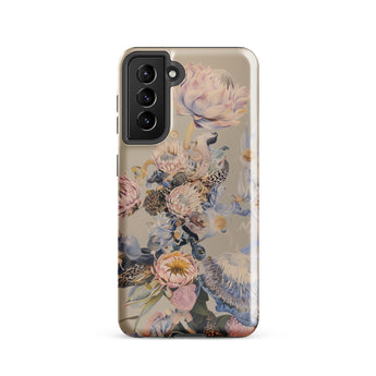 Sugarbush - Surreal Protea Art Phone Case Samsung Galaxy S21 / Gloss Delicate Floral Phone Case Soft Pink Muted Blue Surreal Protea Art,