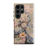 Sugarbush - Surreal Protea Art Phone Case Samsung Galaxy S24 Ultra / Gloss Delicate Floral-patterned Phone Case Soft Pastel Pink Peach