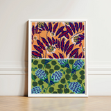 Framed Art Print Vibrant Two-toned Botanical Design Deep, Suggestions Pour