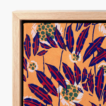 Vibrant Orange Canvas Painting Bold Red Navy Blue Art Print, Suggestions Pour
