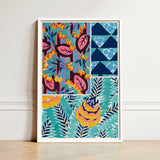 Vibrant Framed Art Print Colorful Patchwork Design Stylized, Roaring Twenties, Suggestions Pour