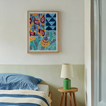 Suggestions Pour étoffes et Tapis - E. A. Séguy Art Print / Canvas Colorful Abstract Art Print Wooden Frame Geometric Patterns Print,