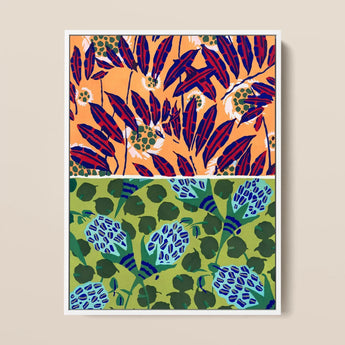Suggestions Pour étoffes et Tapis - E. A. Séguy Art Print / Canvas Framed Artwork Vibrant Stylized Botanical Bold Red, Prints