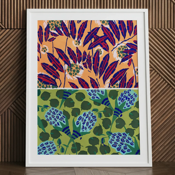 Suggestions Pour étoffes et Tapis - E. A. Séguy Art Print / Canvas Framed Artwork Vibrant Two-toned Botanical Print Bold Red Art Print,