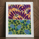 Suggestions Pour étoffes et Tapis - E. A. Séguy Art Print / Canvas Framed Artwork Vibrant Two-toned Botanical Bold Red, Prints
