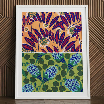 Suggestions Pour étoffes et Tapis - E. A. Séguy Art Print / Canvas Framed Artwork Vibrant Two-toned Botanical Bold Red, Prints