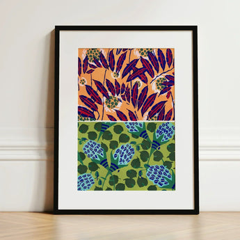 Suggestions Pour étoffes et Tapis - E. A. Séguy Art Print / Canvas Framed Two Distinct Botanical Patterns, Prints
