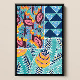 Suggestions Pour étoffes et Tapis - E. A. Séguy Art Print / Canvas Vibrant Framed Art Print Bold Patchwork Design Stylized Print, Roaring