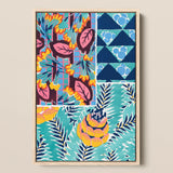 Suggestions Pour étoffes et Tapis - E. A. Séguy Art Print / Canvas Vibrant Framed Art Print Patchwork Design Bold Floral Print, Roaring