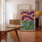 Suggestions Pour étoffes et Tapis - E. A. Séguy Art Print, Colorful Framed Artwork Abstract Floral Leaf Patterns Purple