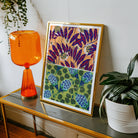 Suggestions Pour étoffes et Tapis - E. A. Séguy Art Print, Colorful Framed Artwork Purple Floral Shapes Green Blue