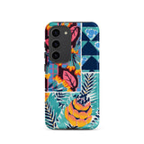 Suggestions Pour étoffes et Tapis - E. A. Séguy Phone Case Samsung Galaxy S23 / Matte Vibrant Patchwork Phone Case Bold Tropical Florals