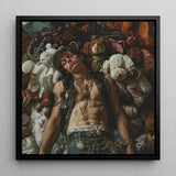 Suite Dreams - Trashy Queercore Punk Art Print / Canvas Black-framed Man Leather Vest Chains Surrounded Gay, Prints