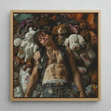 Suite Dreams - Trashy Queercore Punk Art Print / Canvas Framed Oil Painting Young Man Black Leather Vest Gay, Prints