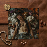 Suite Dreams - Trashy Queercore Punk Art Print / Canvas Square Album Cover Man Among Stuffed Animals Black Trashy Queercore Gay, Gay Punk,