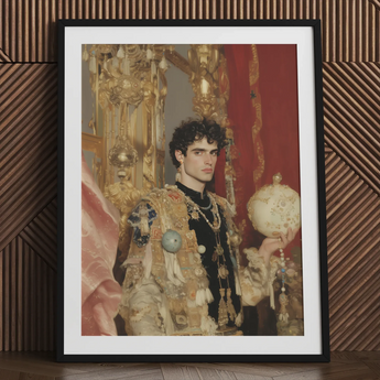 Suleiman - Gay Ottomanischer Sultan Kunstdruck / Leinwand, 24x32’’ / 61x81cm / Schwarzer Rahmen / Passepartout, Poster, Drucke & visuelle Kunstwerke, Toby Leon