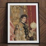 Suleiman - Gay Ottoman Sultan Art Print / Canvas Black-framed Portrait Man Ornate Gold-embellished Attire, Gilded Dream Prints