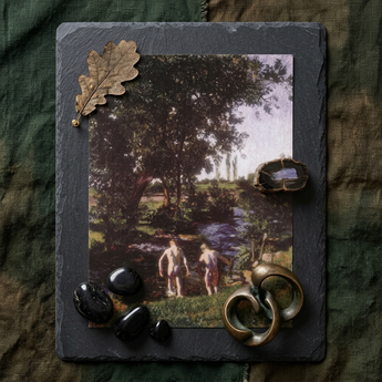 Summer - Károly Ferenczy Art Print / Canvas Dark Gray Slate Picture Frame Vintage-style Painting Two Ferenczy’s Summer Unfolds, Nagybánya